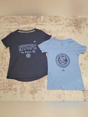 Vintage Adidas NYCFC Womens V-Neck T Shirt Bundle - L